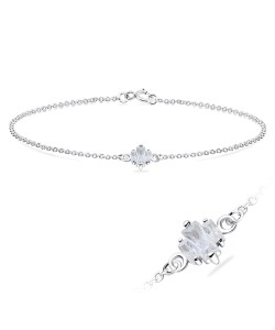Lovely CZ Crystal Silver Bracelet BRS-1102